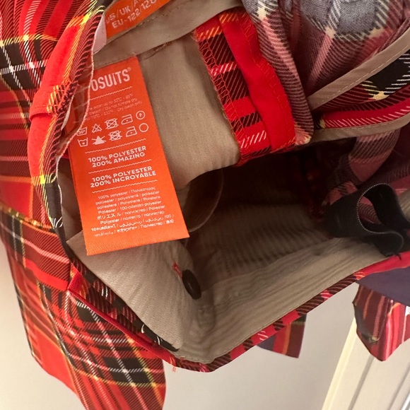 Opposuits  red plaid size 8 boys EUC two small snags shown in picture.worn once! - Picture 4 of 6